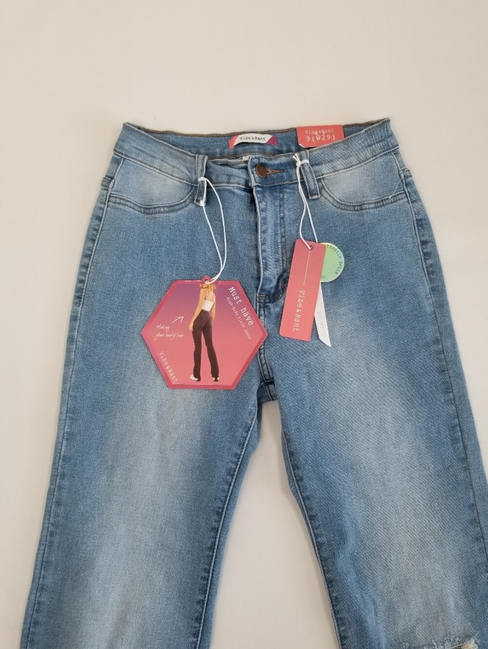 Vibe & Rant High Rise Flare Jeans Size 9 Actual Waist 25 NWT - Picture 2 of 7